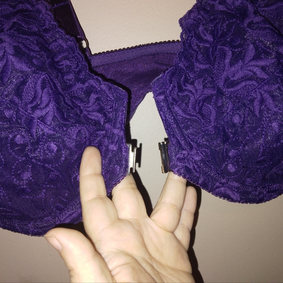 Amoureuse purple lace underwire front clasp bra size 48C - Picture 3 of 5